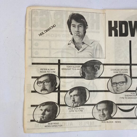 Vintage 1970 Salute Neil Diamond Concert Program Flyer Mpls Auditorium KDWB/63 - Picture 3 of 8